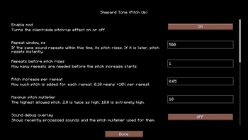config screen