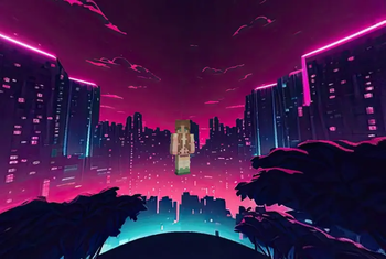 Synthwave City Sky Overlay