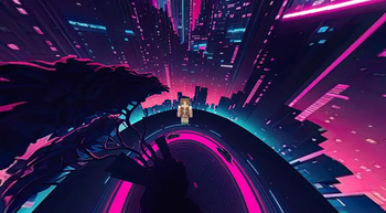 Synthwave City Sky Overlay