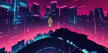 Synthwave City Sky Overlay