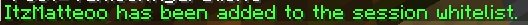 /session Whitelist add Message