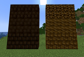 acorn and spruce cone blocks