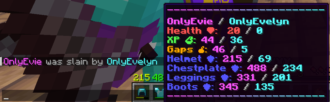 Custom kill message example.