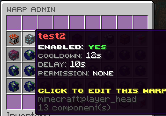 warpsadmin menu