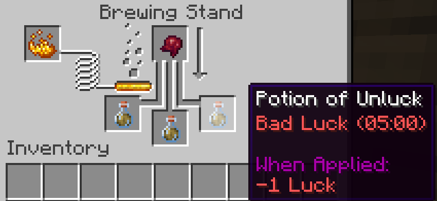 Potion of Unluck Recipe (1.1.0 and above)