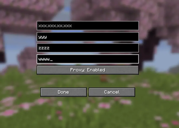ip / port / user / pass