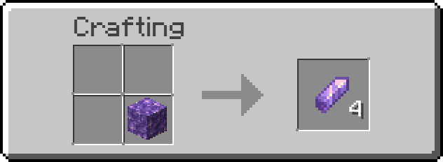 Amethyst Shard Recipe (1 block of amethyst)