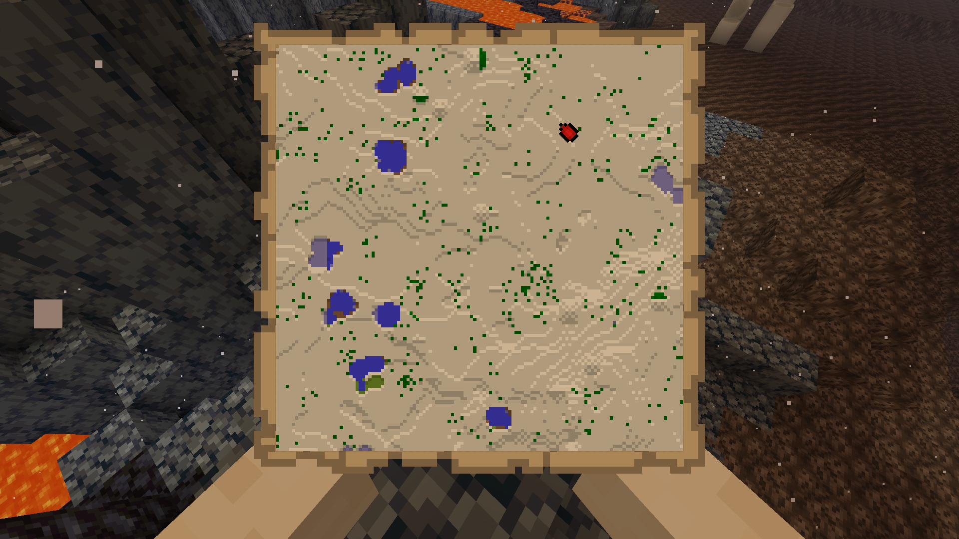 Overworld map in the Nether