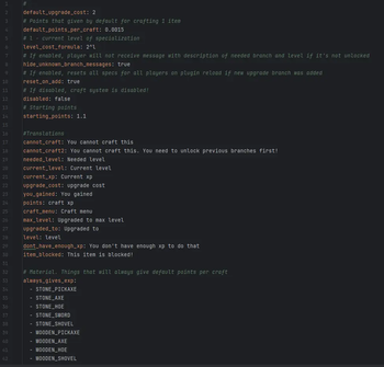 Config screenshot