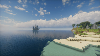 Ship on tranquil waters