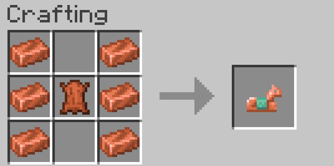 Copper horse armor crafting recipe