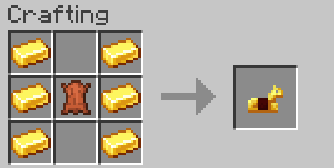 Gold horse armor crafting recipe