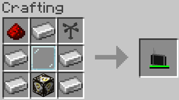 Crafting recipe for the tablet item