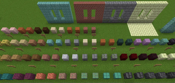 Double Slabs (shown next to whole blocks)