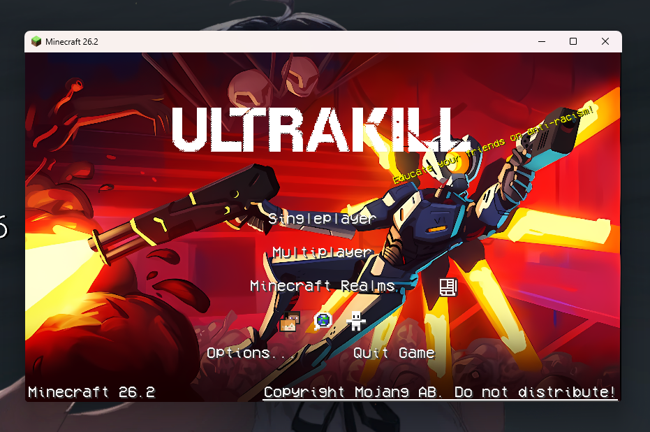 Menu Screen Windowed