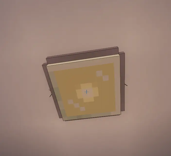 Modern fixture with lit bulb