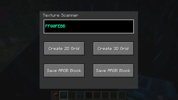 The Scanner Block Interface when typing a ARGB code