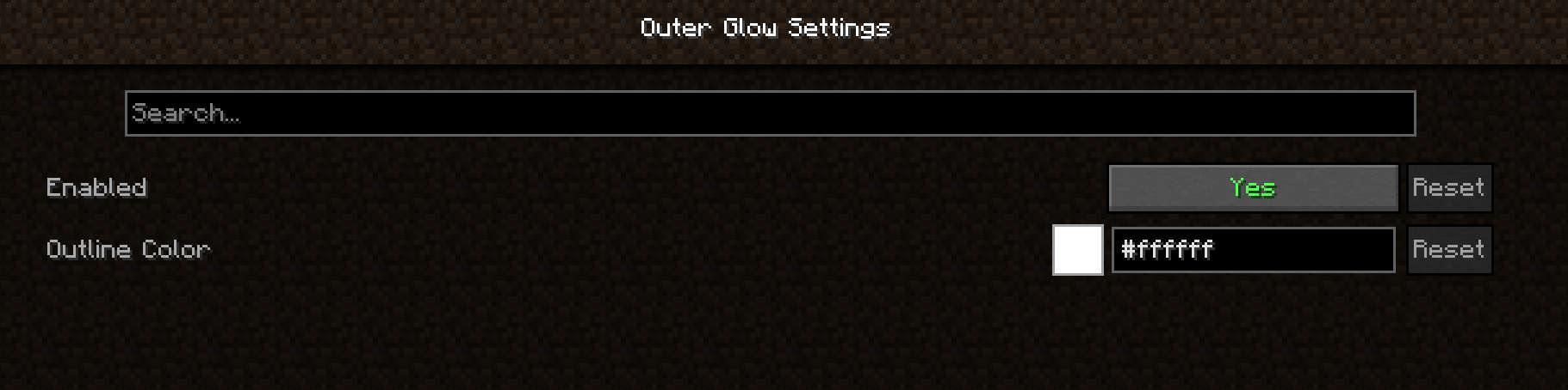 Outer Glow Configuration