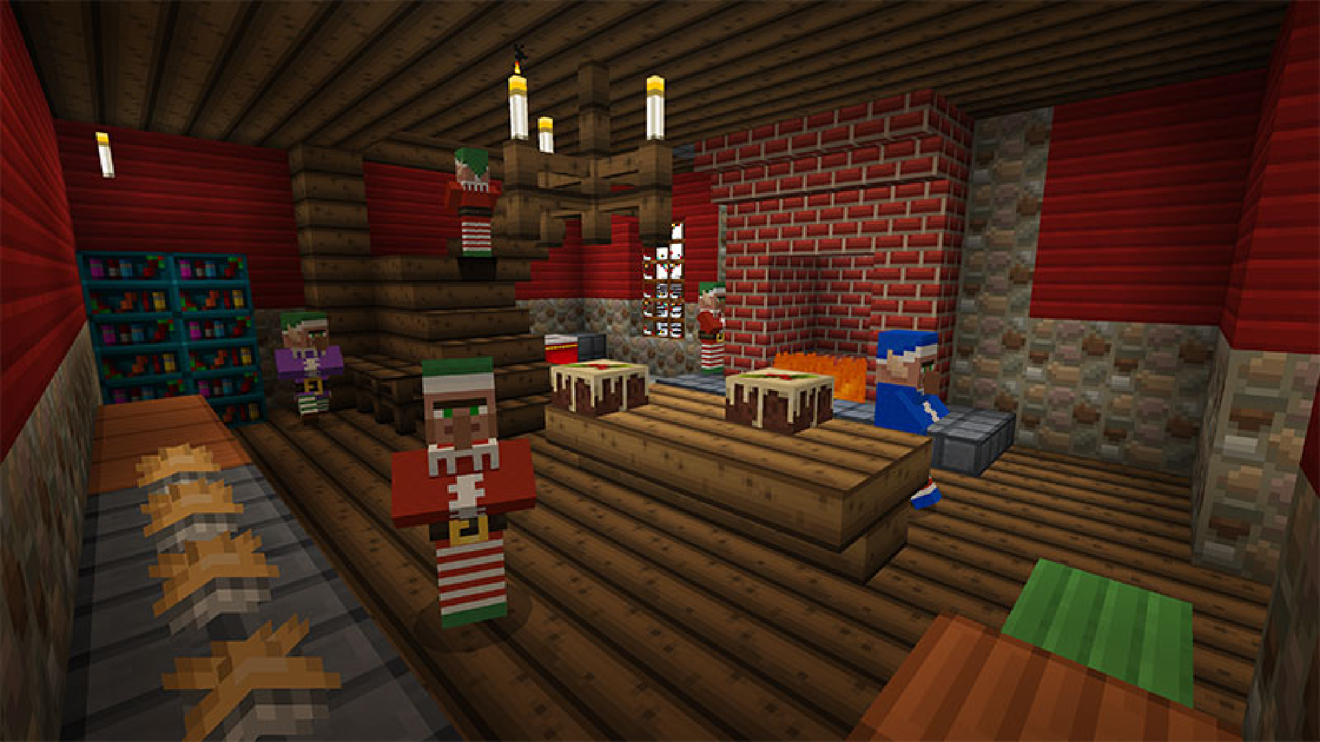 festive villagers by a fire