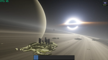 Saturn Infront of Blackhole
