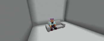 Sitting on sofa