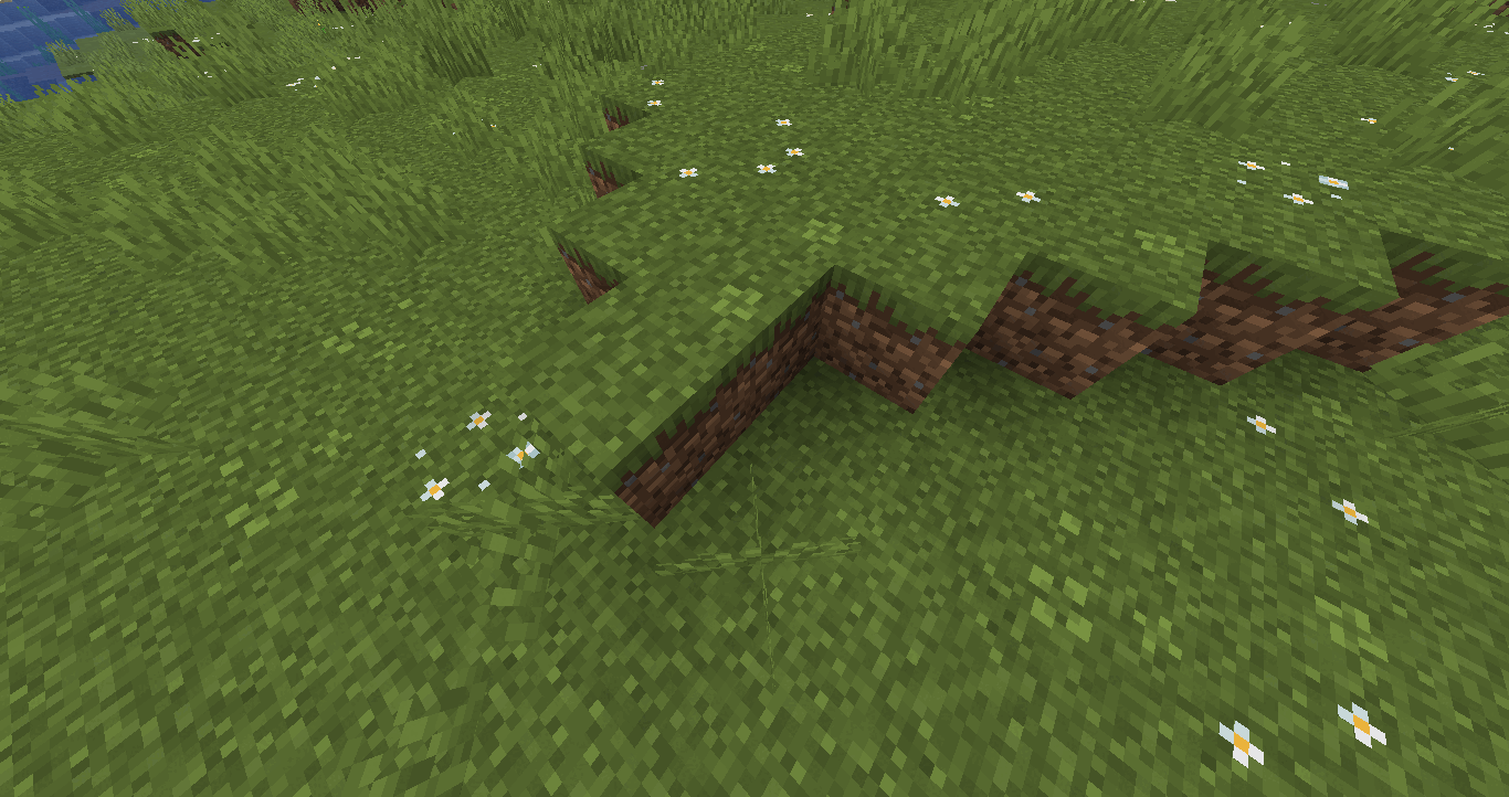 A comparison between the grass with and without texture