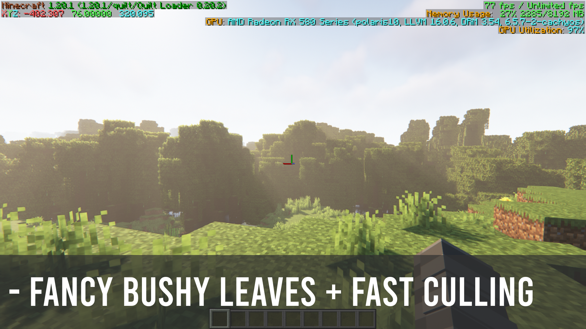 Fancy bushy leaves + Fast culling