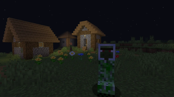 A zombie outside the village