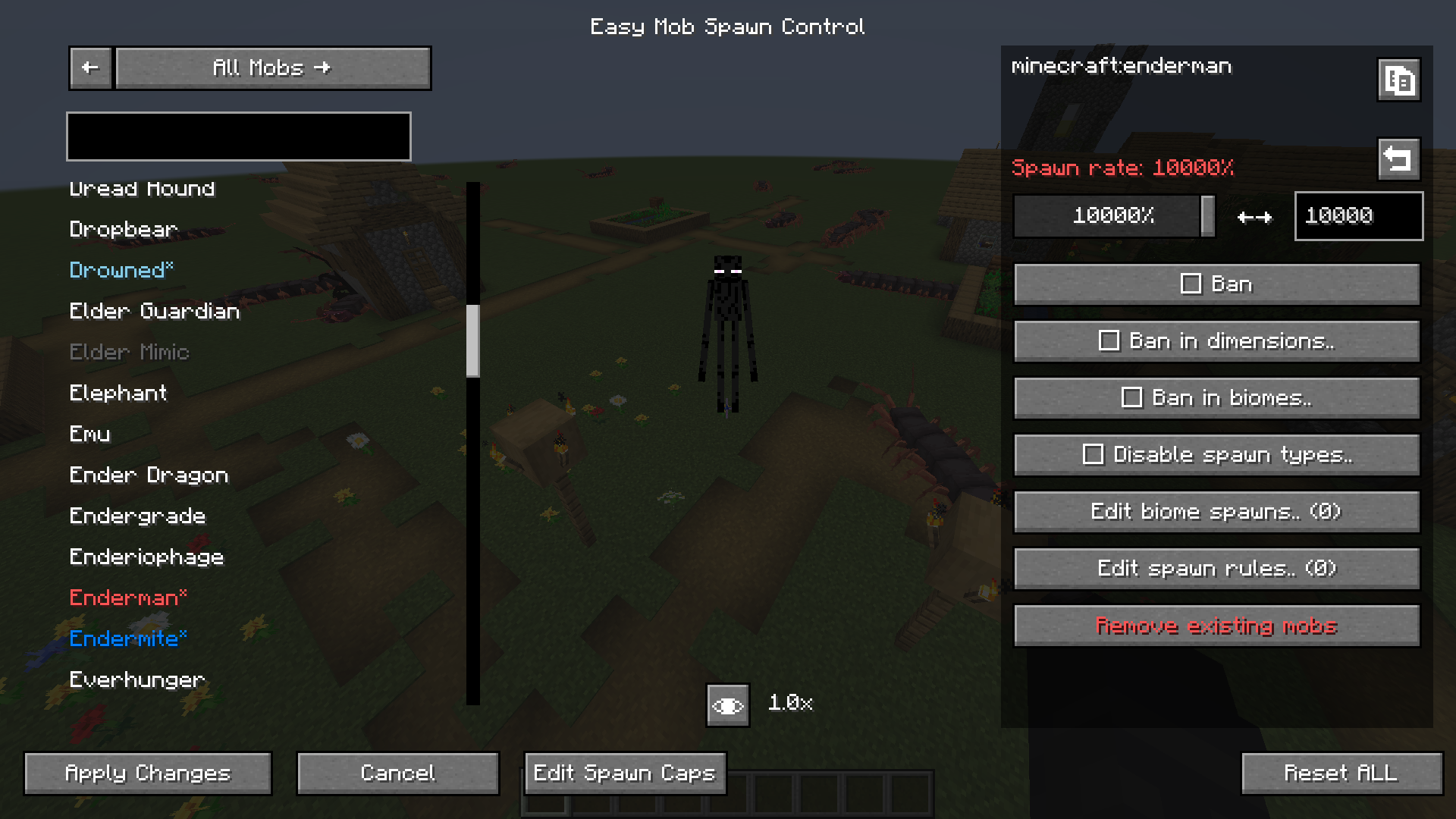 mob control menu