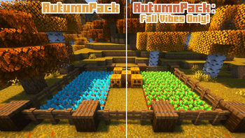 Showcase of differences between AutumnPack and AutumnPack: Fall Vibes