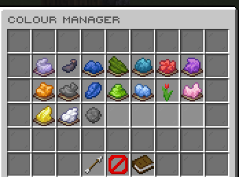 Colour manager showing built-in and custom colour options