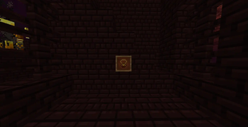 A Blaze Charm in an item frame in a nether fortress