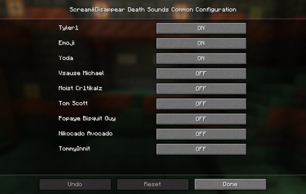 Mods -> This mod -> Config