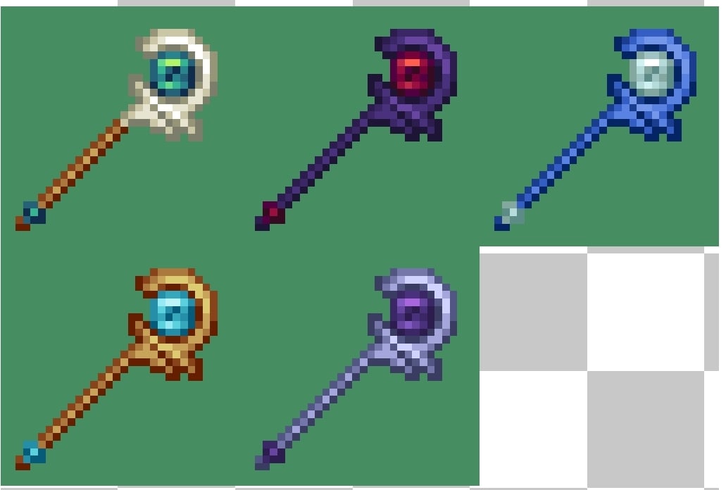 A retextured version of the Lycanites Mobs summoning staffs