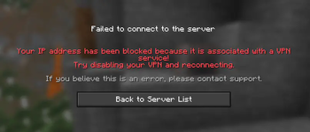 Connection block due to VPN example