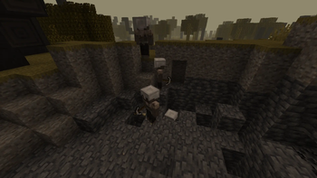A miner tunneling... down?