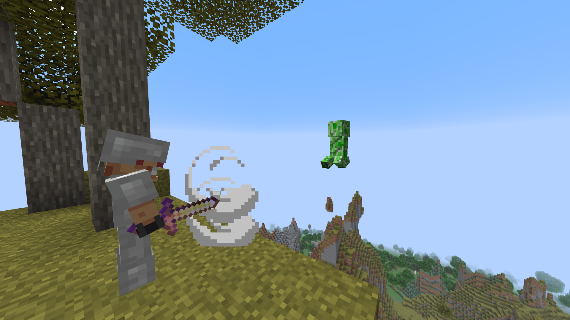 Creeper Being Knocked Off Cliff
