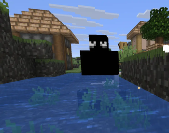 Iron golem chilling in water