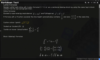 markdown and LaTeX