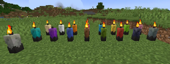 All of the candle colors