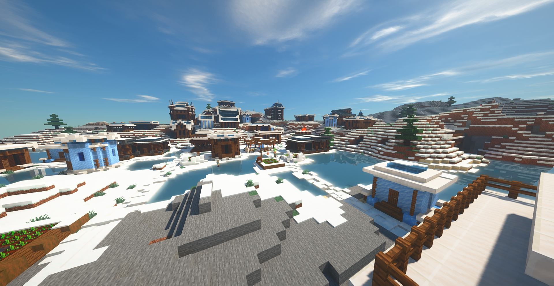 Snowy Village Side View