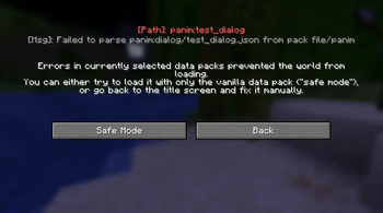Datapack Registry Parsing Error Log