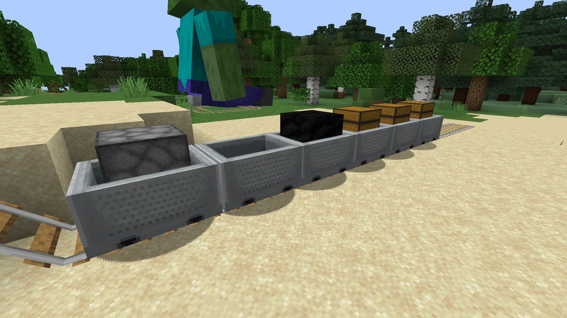 A train with the new Coal Cart (1.2.0)