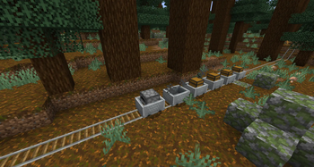 Minecart Train in a mega tiga