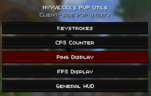 The Settings menu