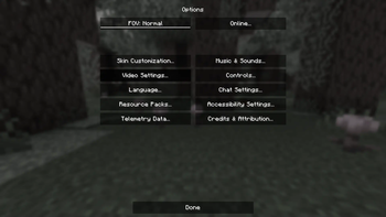 settings menu