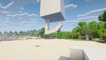 Mammoth Tusk placed under a solid block (decorative block)