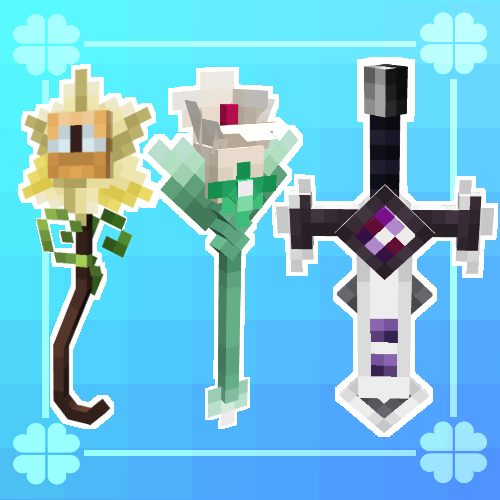 Pure Vanilla Staff, White Lily Staff, Dark Cacao Sword