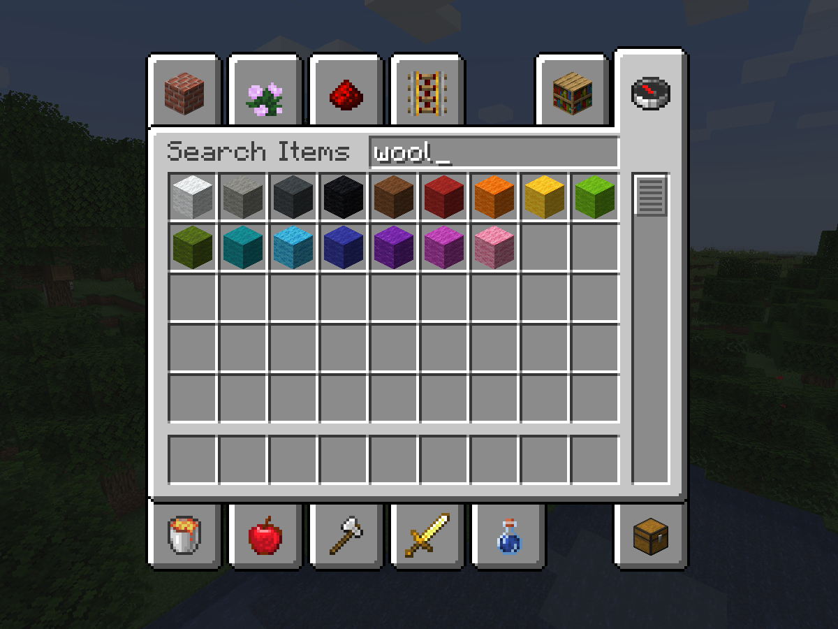 Also works with other colored blocks and items