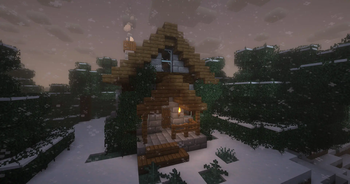 Cottage in the snow